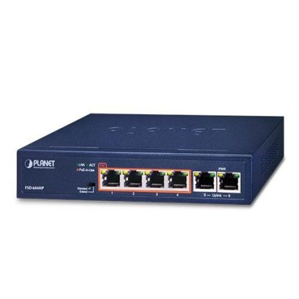 FSD-604HP- TKH SKILLEYE
Switch, 4x10/100Mbps POE/POE+, 2x10/100Mbps, 230VAC