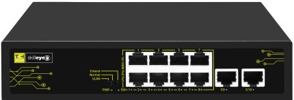 SNESU080200P2EV01 - TKH SKILLEYE-Switch, 8x
10/100Mbps POE/POE+, 2x10/100/1000Mbps,
EXTENDED MODE,230VAC