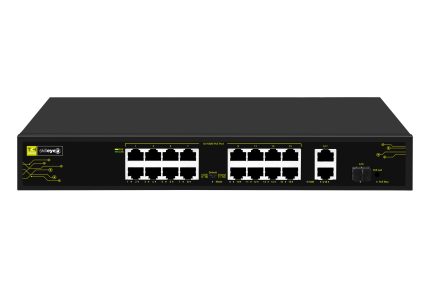 SNESU160201P2EV01 - TKH -SKILLEYE -Switch, 16x
10/100Mbps POE/POE+, 2x10/100/1000Mbps,
1x1000Mbps SFP,EXTENDED MODE,230VAC