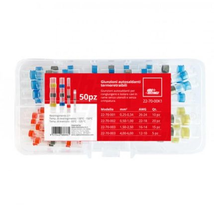 22-70-00K1 - ALPHA ELETTRONICA - Kit giunzioni autosaldanti termoretraibili - Set 50 pezzi