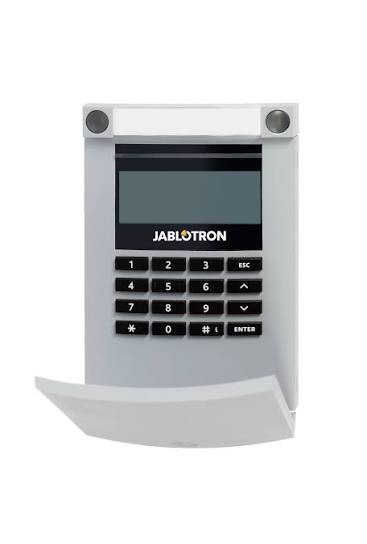JA-114E-GR - JABLOTRON - tastiera di comando su BUS con LCD, e proxi RFID - grigio