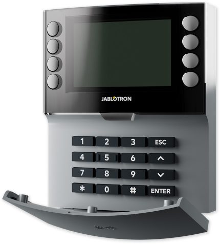 JA-155E-GR - JABLOTRON - Tastiera wireless a quattro segmenti con display e lettore RFID - Grigio